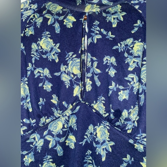 NEW Free People Dinner‎ Party Printed Top / Indigo Combo Women L Boho Hippie - Picture 4 of 13
